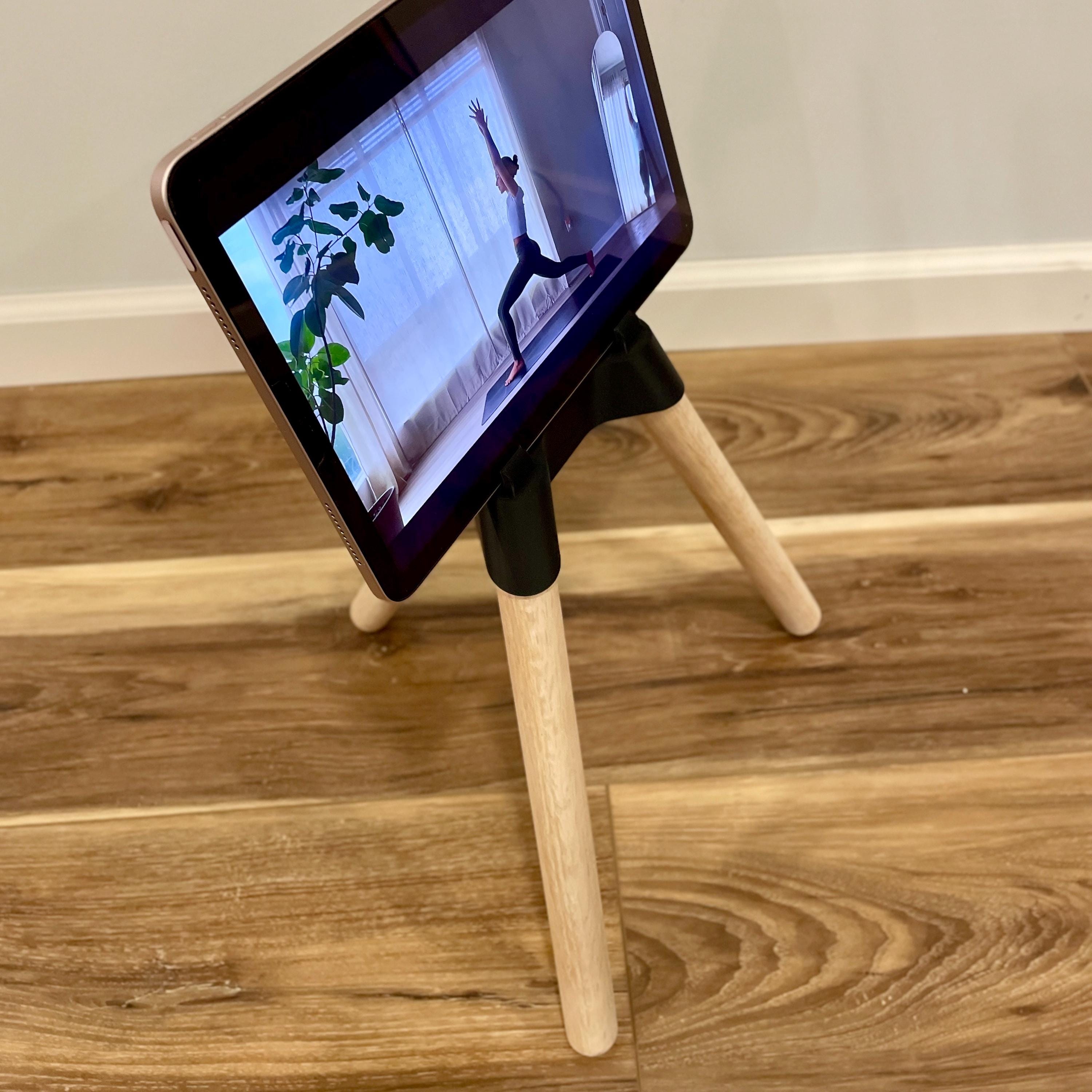 Yoga iPad Stand: Oak Legs, Eco-Friendly Bioplastic, Minimalist Design