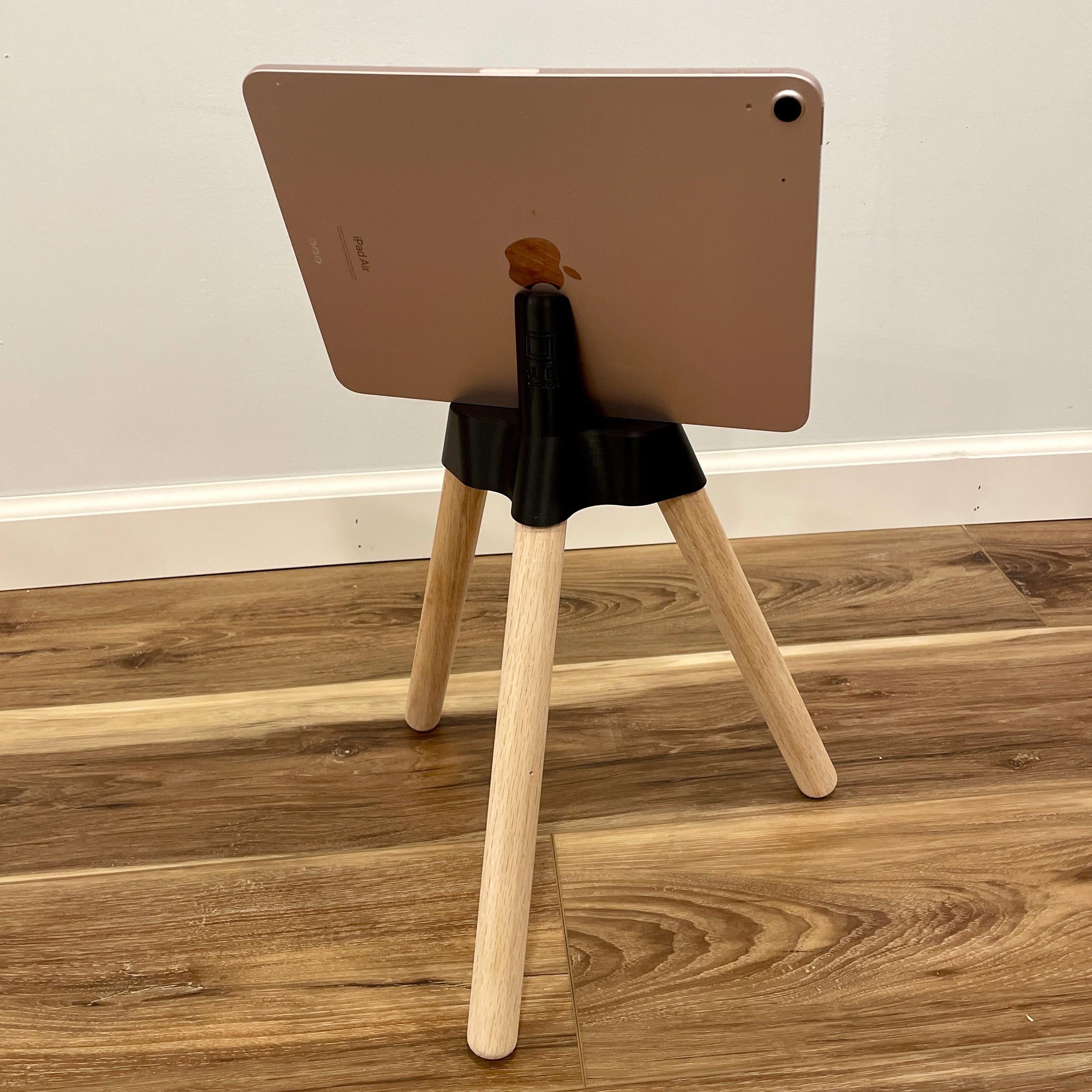 Yoga iPad Stand: Oak Legs, Eco-Friendly Bioplastic, Minimalist Design