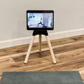 Yoga iPad Stand: Oak Legs, Eco-Friendly Bioplastic, Minimalist Design