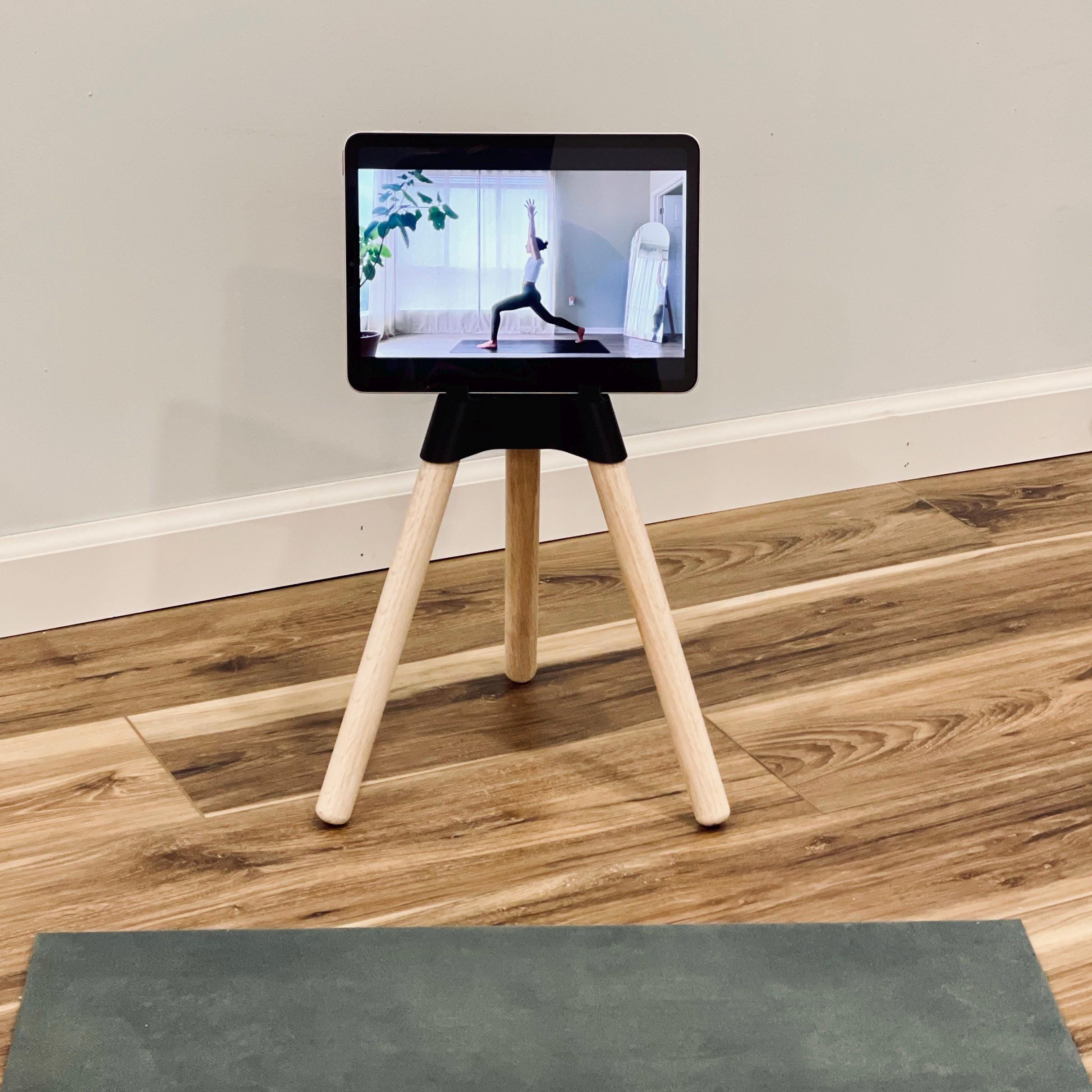 Yoga iPad Stand: Oak Legs, Eco-Friendly Bioplastic, Minimalist Design