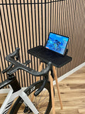 iPad Stand, Indoor Cycling Desk, Maine Oak Legs, for Zwift, Home Gym