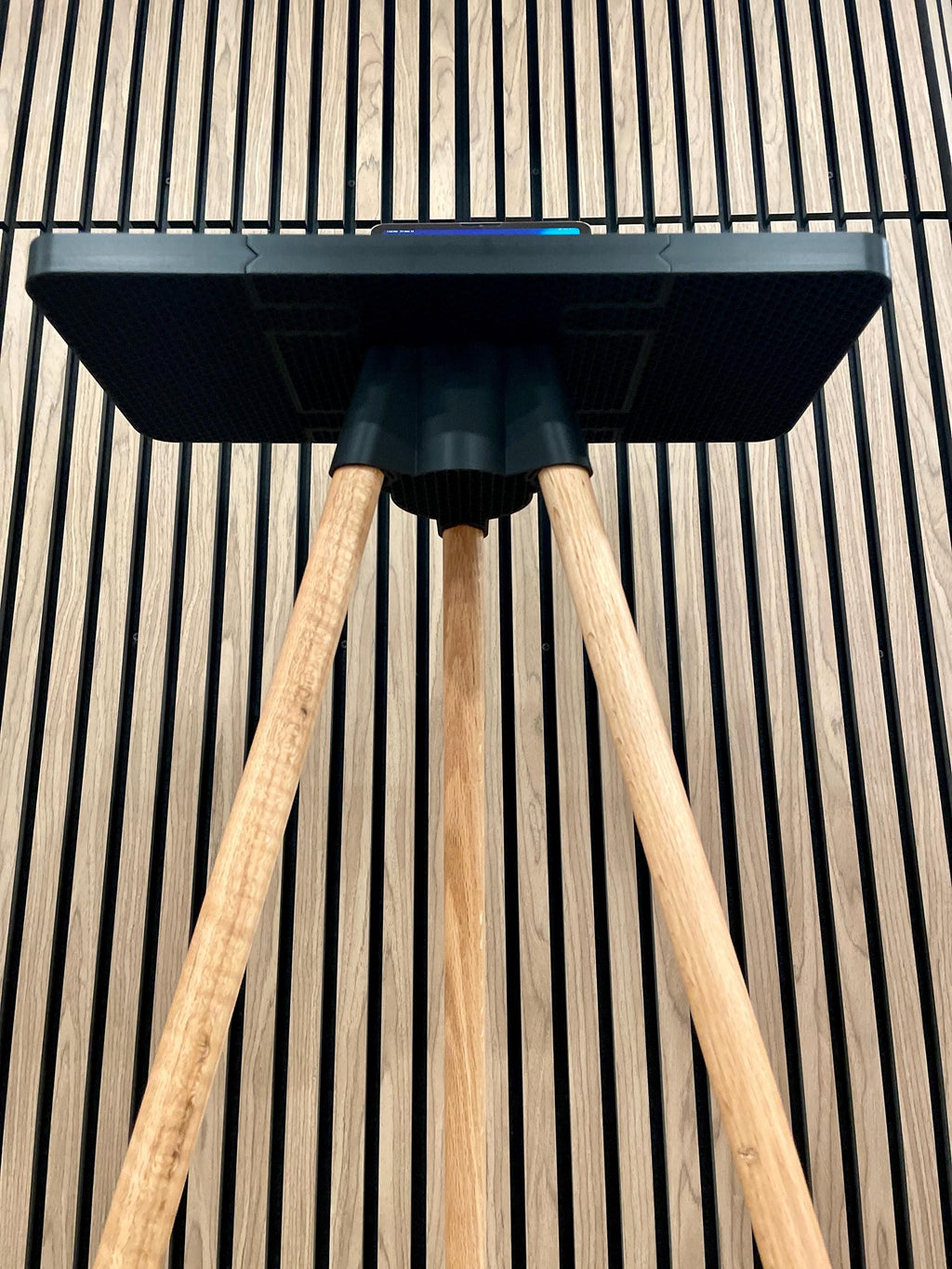 iPad Stand, Indoor Cycling Desk, Maine Oak Legs, for Zwift, Home Gym